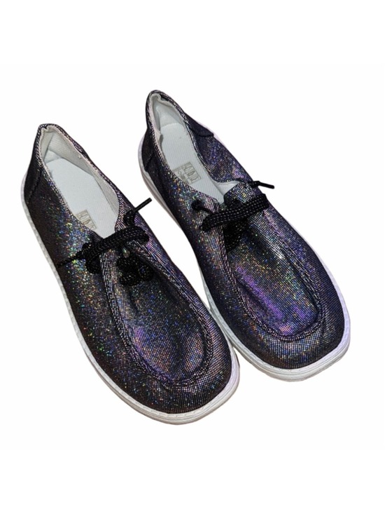 unknown Shoes - Women’s EU 41 Iridescent Glitter Sparkle Lace Up Sneakers Festival Casual Shoes